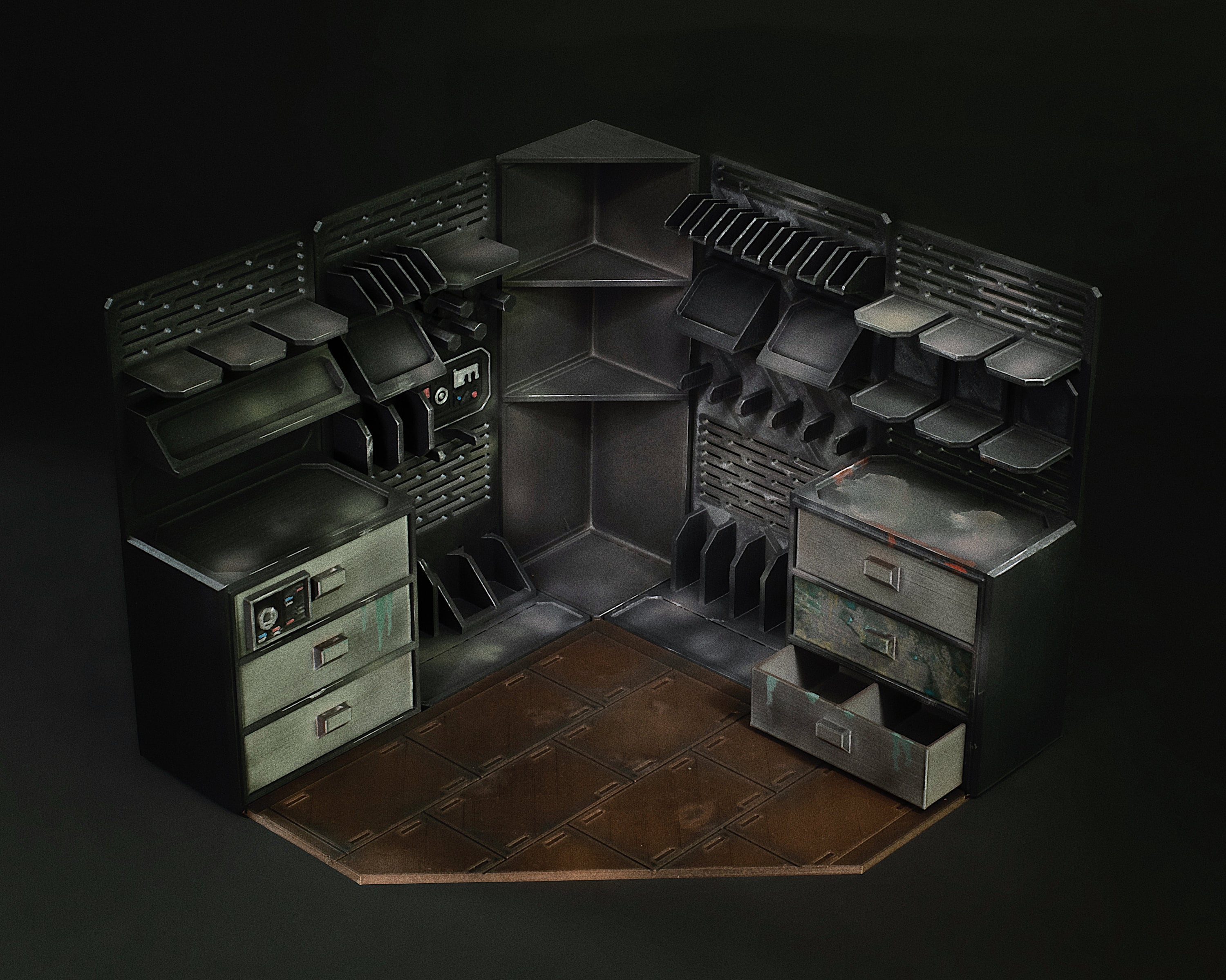 1:12 Weapons Accessory Storage Room Diorama STL Files for Marvel Legends,  Star Wars Black Series, or Other 6\, image size:3000x2400