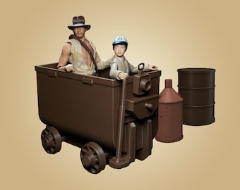Temple Mine Cart STL Files for 3D Printing - Inspired by Indiana Jones and the Temple of Doom