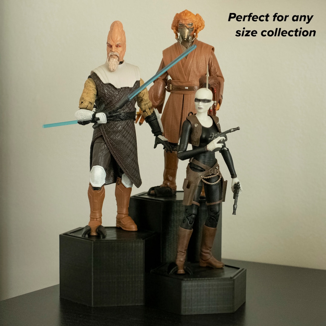 Action Figure Hexagon Stands and Risers STL 3D Print Files Etsy