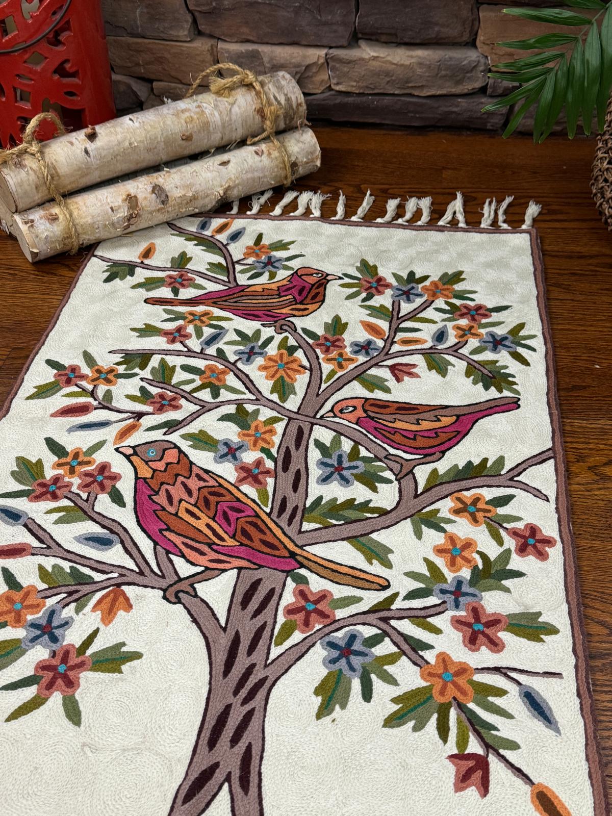 Tapis Mural Art Déco - Alphabet Animal - Laine 100% - Fait Main Inde