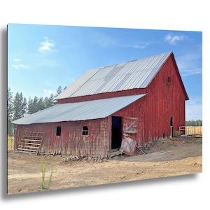 Photo vintage de grange rouge – Art mural de ferme