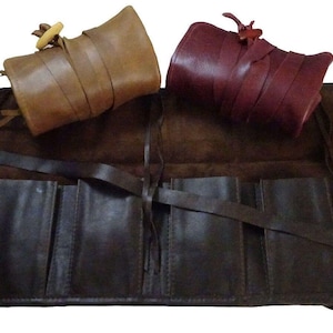 Luxury Real Leather Watch Roll Travel Case 6 Slots / Custom initials included / leather roll for watches