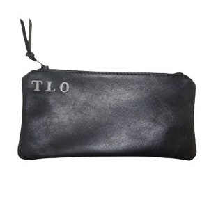 Astuccio per matite in vera pelle Makeup Coin Pouch Clutch Purse Custom Monogram