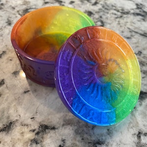Rainbow resin trinket bowl