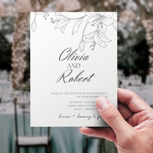 B&W Minimalist Wedding Invitation| Modern Wedding | Custom Wedding Invitation | Digital Template Ready to Print