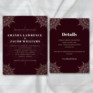 Mandala Elegant Wedding Invitation Set | Formal Invitation Printable | Custom Wedding Invitation | Digital Template Ready to Print