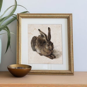 Vintage Hare Print, Durer Hare Print, Bunny Present, Hare Gifts, French Hare Picture, Large Hare Print, Rabbit Lover Gift, Rabbit Print