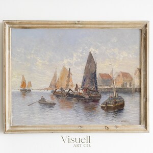 Antique Lake Painting | Vintage Print | Rustic Decor PRINTABLE Downloadable