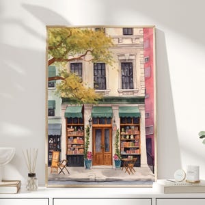 Vintage Book Store Poster, Book Shop Print, Book Lovers Gift, Reading Gift, Bookshop Wall Art, Retro Book Lovers Art, Library Art, Gift Idea