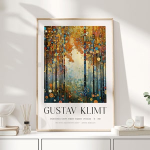 Gustav Klimt, Klimt Poster, Museumsposter, Ausstellungsposter, Wallart Klimt, Klimt, Gustav Klimt Druck, Klimt Poster Baum des Lebens, Wald