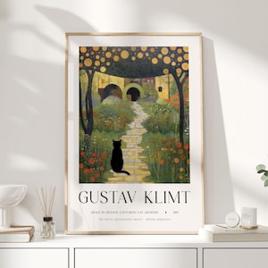 Gustav Klimt, Klimt Poster, Museumsposter, Ausstellungsposter, Wallart Klimt, Klimt, Gustav Klimt Druck, Klimt Poster Baum des Lebens, schwarze Katze