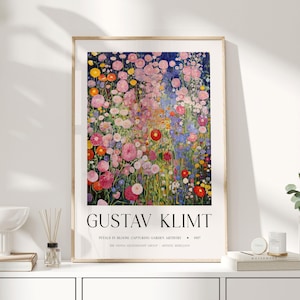 Gustav Klimt, Klimt Poster, Museumsposter, Ausstellungsposter, Wallart Klimt, Klimt, Gustav Klimt Druck, Klimt Poster Baum des Lebens, Blumen