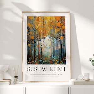 Gustav Klimt, Klimt Poster, Museumsposter, Ausstellungsposter, Wallart Klimt, Klimt, Gustav Klimt Druck, Klimt Poster Baum des Lebens, Wald