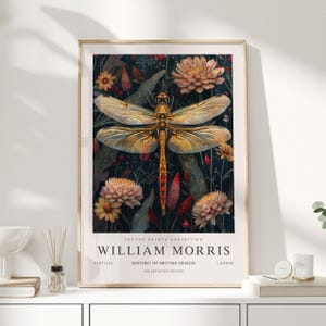 William Morris Print, William Morris Art, Exhibition Poster, William Morris UK, Dragonfly Pictures, Dragonfly Poster, Dragonfly Gifts