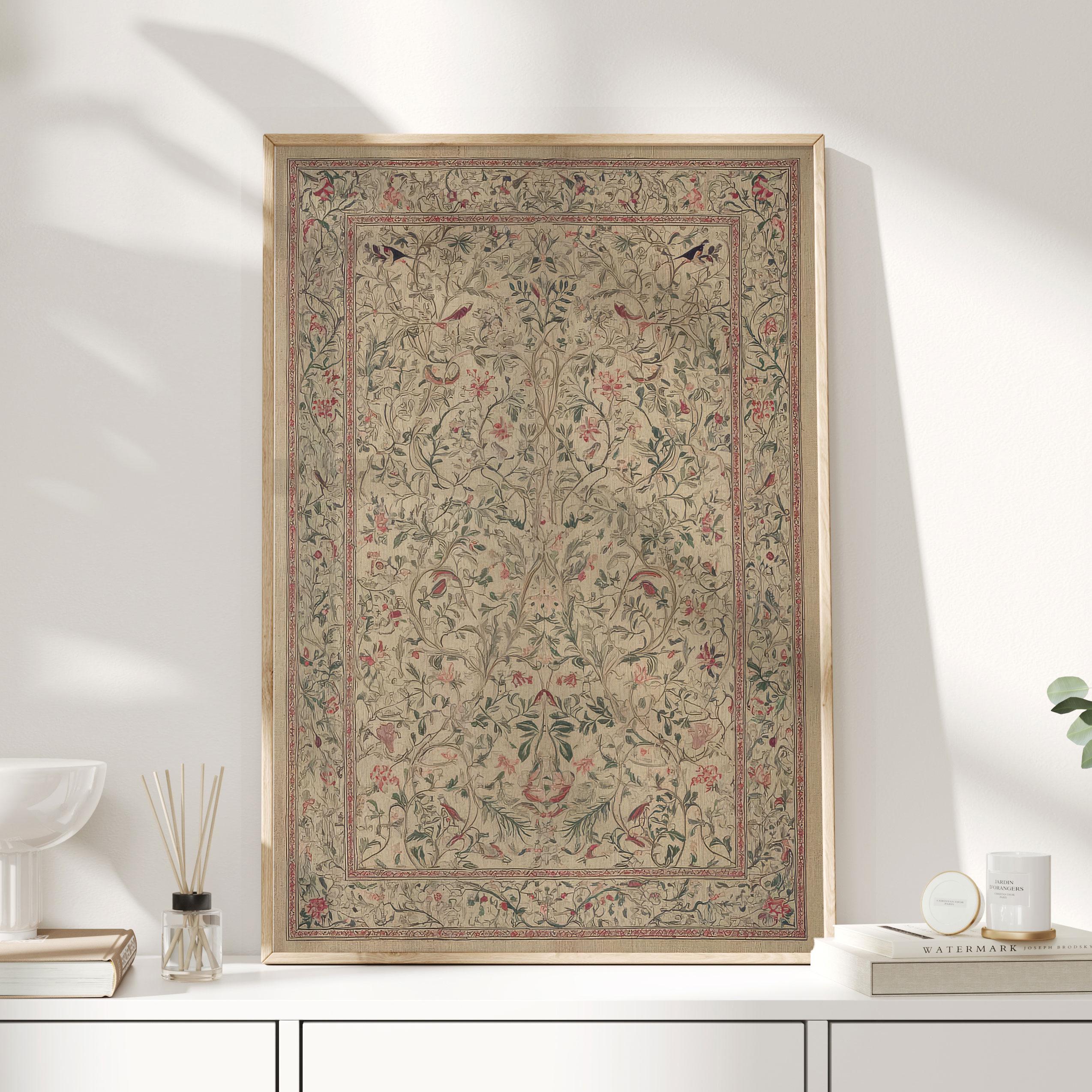 ペルシャの鳥の絨毯 - Etsy 日本