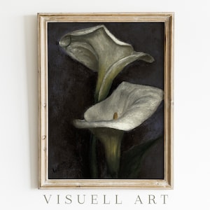 Moody Vintage Flower Print, pintura al óleo de bodegones florales oscuros, arte antiguo digital IMPRIMIBLE, DESCARGA IMPRIMIBLE