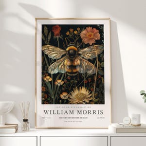 William Morris Print, William Morris Art, Exhibition Poster, Bee Decor, Honey Bee, Bumble Bee Decor, Honey Bee Decor, Bumblebee,