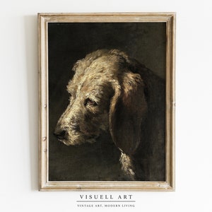Vintage Dog Print, Fine Art Dog Print, Dog Picture, Large Dog Print, Gifts for Dog Lovers, Dog Gift, Vintage Dog Art, Dark Academia