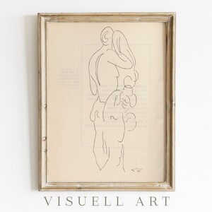 PRINTABLE Minimalist Antique Sketch Art, Neutral Drawing Wall Art Digital Download