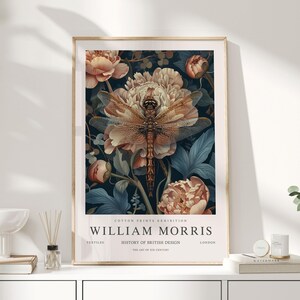 William Morris Print, William Morris Art, Exhibition Poster, William Morris UK, Dragonfly Pictures, Dragonfly Poster, Dragonfly Gifts