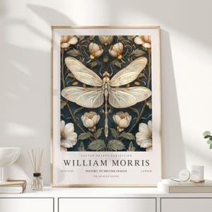 William Morris Print, William Morris Art, Exhibition Poster, William Morris UK, Dragonfly Pictures, Dragonfly Poster, Dragonfly Gifts