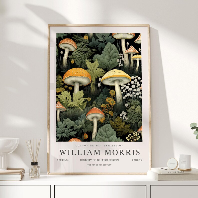 William Morris Print, William Morris Art, Whimsical Gift, Toadstool ...