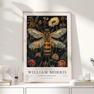 William Morris Print, William Morris Art, Exhibition Poster, Bee Decor, Honey Bee, Bumble Bee Decor, Honey Bee Decor, Bumblebee,