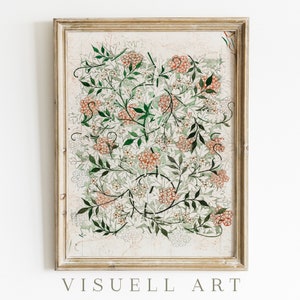 William Morris Painting, Vintage Botanical Print, Farmhouse Decor Digital Download PRINTABLE