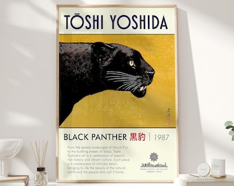 Black Panther - Toshi Yoshida-vintage Japan Poster,japanese