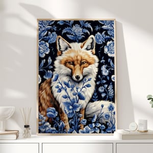 William Morris Print, William Morris Art, Exhibition Poster, Woodland Nursery Decor, Fox Gifts, Fox Art, Fox Prints, Fox Wall Art