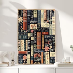 Vintage Book Store Poster, Book Shop Print, Book Lovers Gift, Reading Gift, Bookshop Wall Art, Retro Book Lovers Art, Library Art, Gift Idea