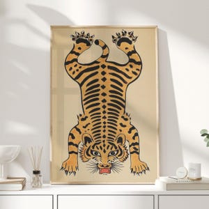 Stampa di tigre vintage, manifesto pubblicitario vintage, arte animale, stampa di animali, poster di tigre, arte murale di tigre, stampa artistica di tigre, formato A1/A2/A3/A4