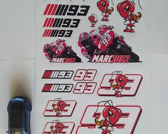 Kit Marc Marquez P adesivi 93 adesivo moto piega stickers MOTOGP caricatura MM93