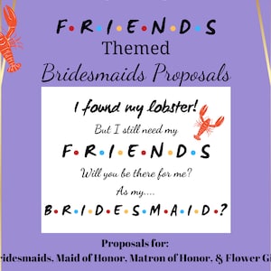 Cartes de proposition de demoiselle d’honneur sur le thème des amis | Émission de télévision Amis | Cartes de demande imprimables | Téléchargement numérique | Fête de mariage | Mariée | Lot de 4