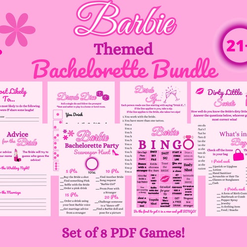 Buy Barb Doll Themed Bachelorette Party Games Bundle B A R B I E