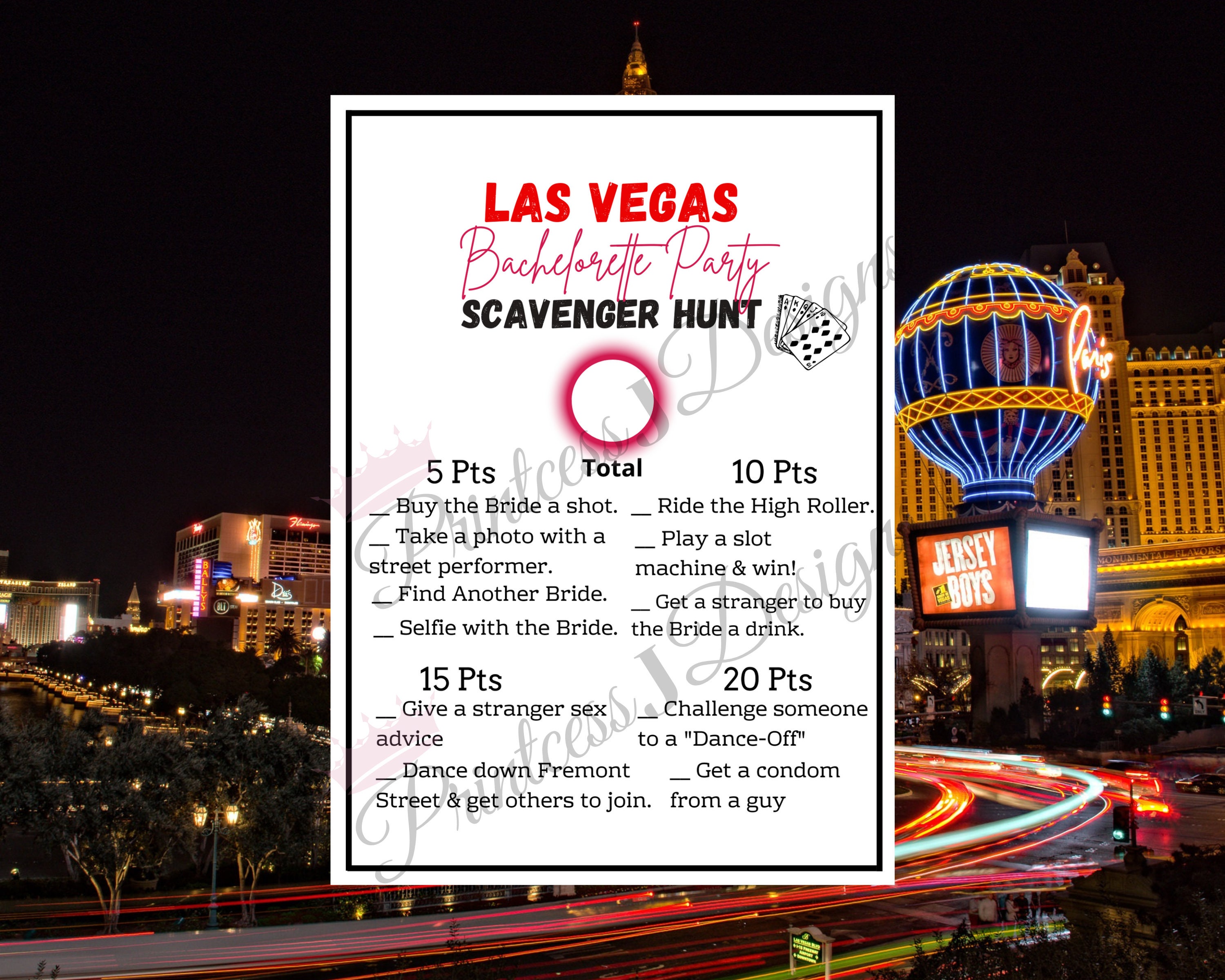 Las Vegas Bachelorette Party Games Bundle | Sin City| Printable Games