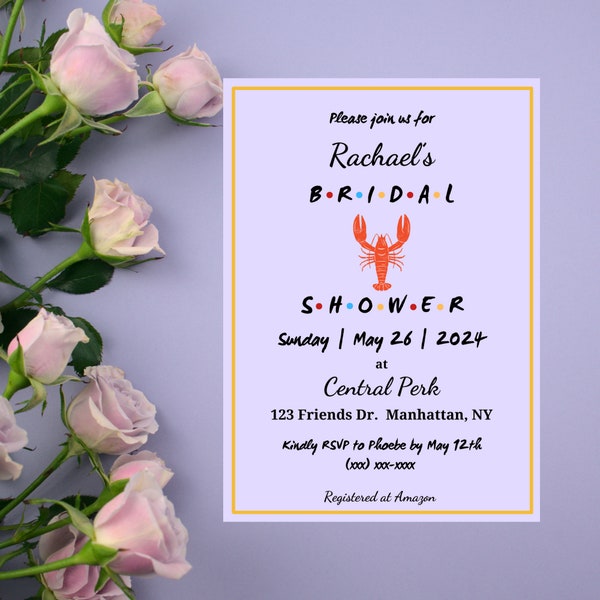 Friends Themed BRIDAL SHOWER Invitation Template | Wedding Shower | Editable Template | Edit in Canva | Friends TV Show | Instant Download