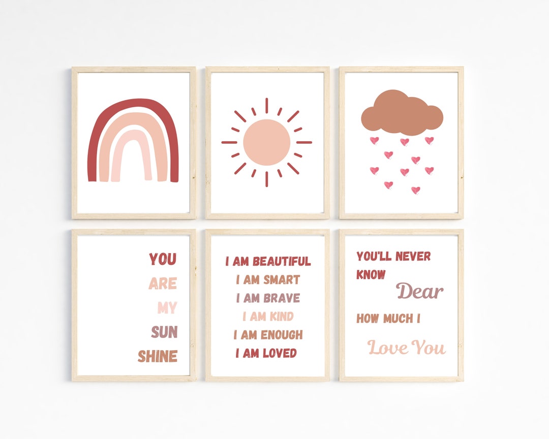 Boho Red Rainbow PRINTABLE Wall Art for Nursery Decor| Kid's Room Decor ...