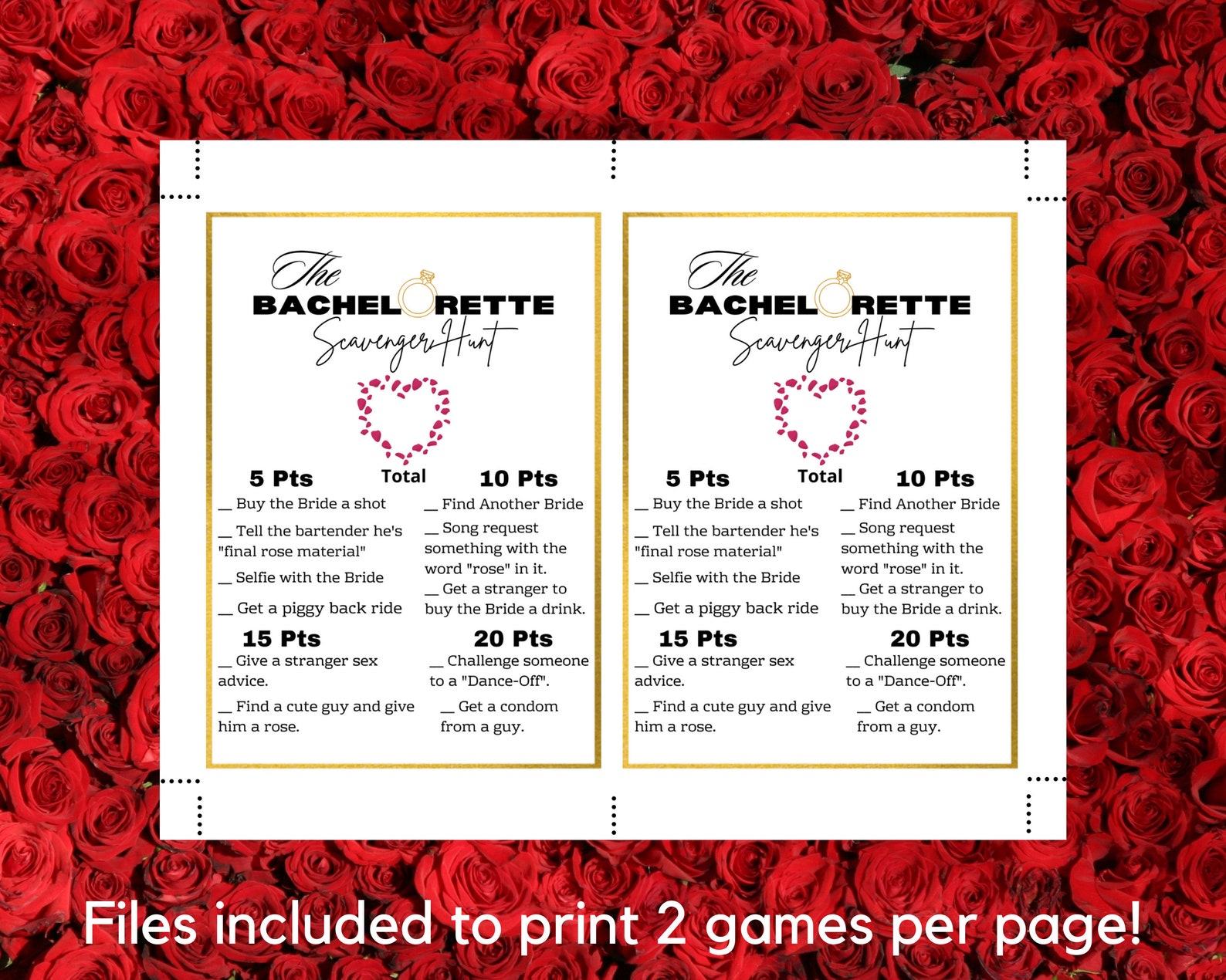 The Bachelorette TV Show Themed Party Games Bundle Printable Games ...