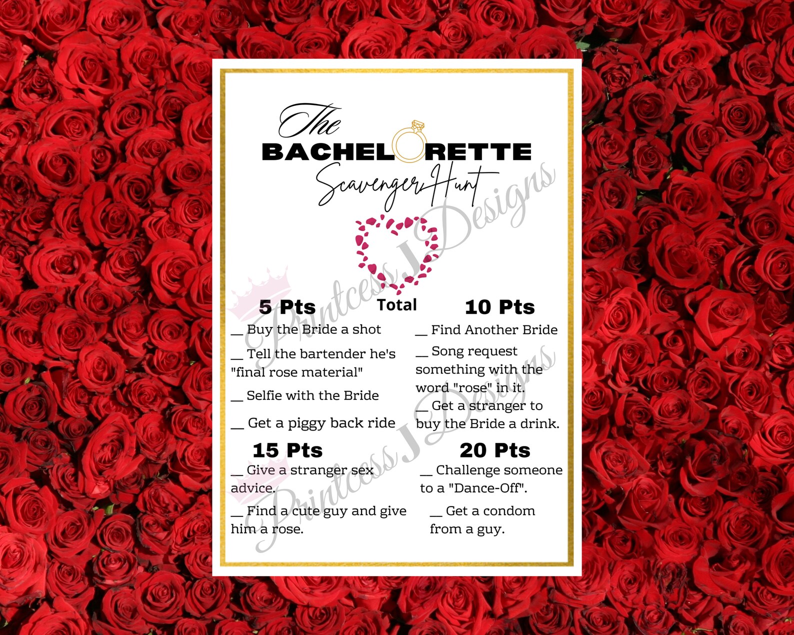 The Bachelorette TV Show Themed Party Games Bundle Printable Games ...