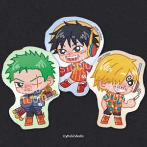 Pirate Friends | Matte Stickers | Fanart Merch | Anime Sticker | Chibi Sticker | Matte Vinyl | Pirates Anime