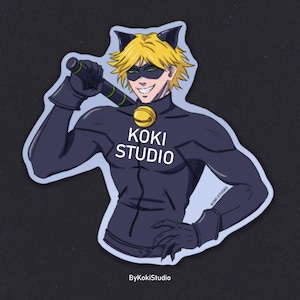 Kot Francuski | Naklejka matowa | Towary fanartowe | Naklejka z kreskówką |Naklejka z anime | Matowy winyl