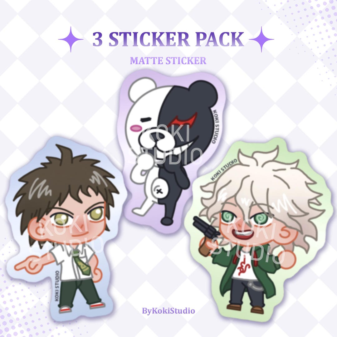 Danganronpa | Matte Sticker Pack | Fanart Merch | Anime Sticker | Chibi ...
