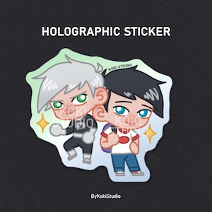 Fantasma | Adesivo olografico | Merchandising Fanart | Adesivo dei cartoni animati | Adesivo Chibi | Vinile scintillante