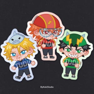 Trio Boys | Matte Stickers | Fanart Merch | Cartoon Sticker | Chibi Sticker | Matte Vinyl