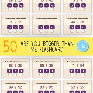 Are you bigger than me - Math Games for kids. Educational Activity, Greater than, Less than, Equals to Activity. Number Skill Development