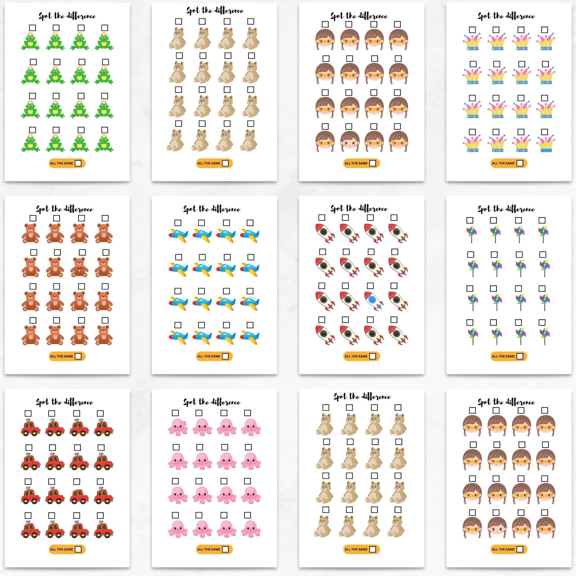 Spot the Difference Game - Visual Perception and Concentration Game ...