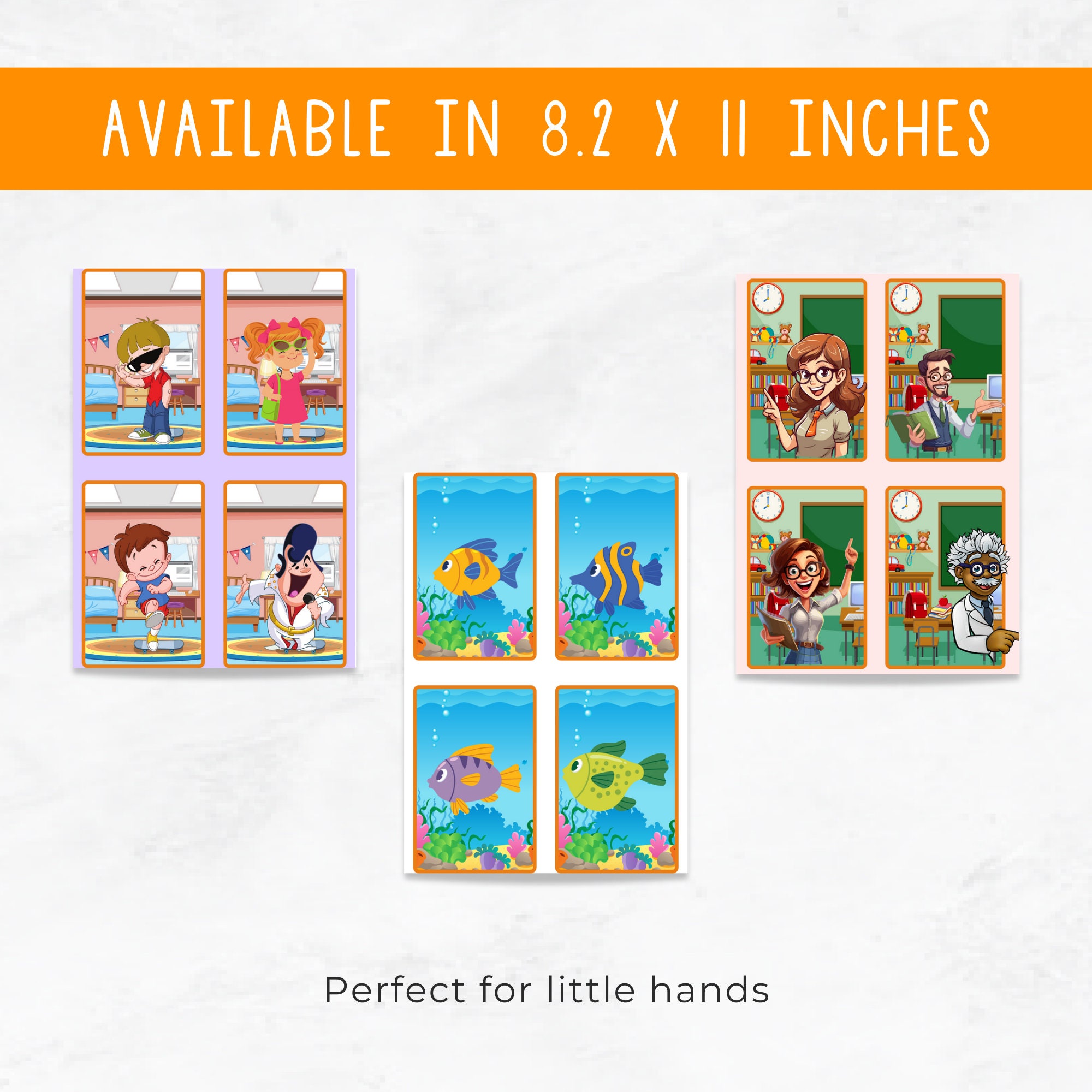 Match up Game - Memory Matching Set. Kids Matching Game. Educational ...