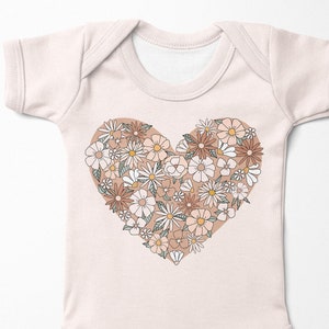 Floral Heart PNG: Boho Baby Shirt Design (Digital Download)