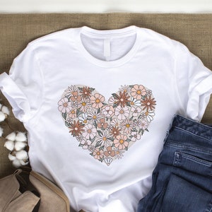 Boho Floral Heart PNG: Sublimation Design (Digital Download)
